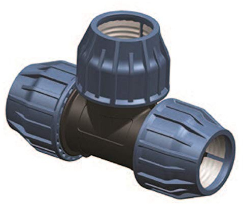 Elysee PP T Stück | Kupplung 32 mm | Fitting für Poolschlauch und Besprengung