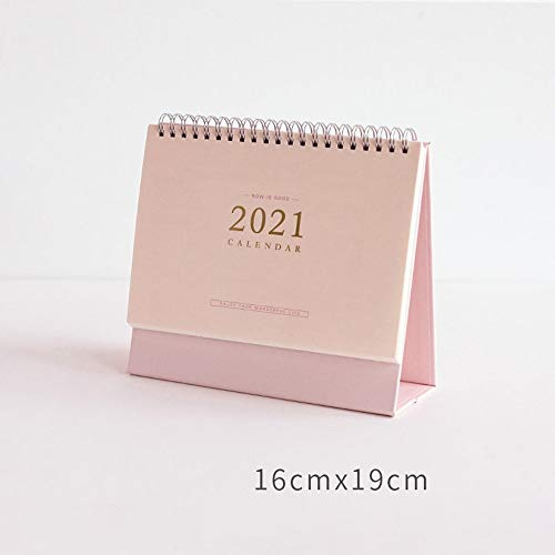 Kalender Kalendarien Notebook Portable 2021 Kalender Agenda Tagebuch Journal Wöchentlich monatlicher Planer Schulbedarf stationäre Organizer Zeitplan Kalender Terminkalender (Color : Pink M)