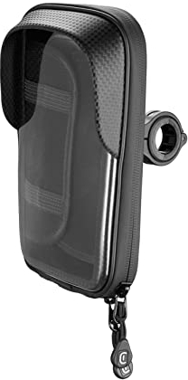 cellularline | Rider Shield - Universal | Supporto Porta Smartphone Impermeabile da Manubrio Tondo per Moto e Bici - Aletta Parasole - Rotazione a 360