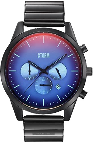 STORM Crusader Slate Blue Men's Chronograph Watch with Metal Strap, photochromic Glass, Date and Luminous Markers, and Water Resistant to 50m