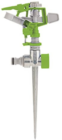 Draper Irrigatore a impulsi regolabile | Area di copertura di 314 m² | Picchetto in metallo | Strumento di irrigazione del prato | 09180