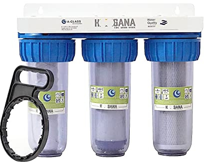 HOOGANA A-CLASS 10 3-Stufen Wasserfilter System für Hauswasser Zisterne Brunnen Pumpe Hauswasserwerk 1/2 Zoll
