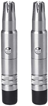 GROCKSTR Lot de 2 tondeuses de nez manuelles en acier inoxydable pour le rasage, le nez, les oreilles, les cheveux, les soins du visage pour homme, appareil lavable