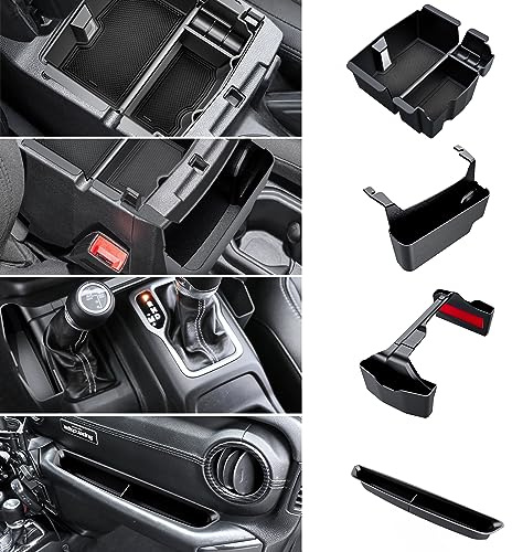 Eamplest 4 organizer per console centrale per Jeep Wrangler JL JLU e Gladiator JT 2018-2022 2023, organizer per vassoio laterale per cambio del cambio, scatola portaoggetti da appendere (non per
