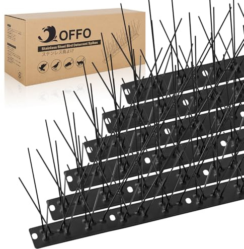 OFFO Pinchos Antipalomas,Pinchos para Palomas de Premontados 5,2m,Pinchos Palomas Exterior Resistente para Balcones,techos,Jardines o barreras privadas,Antipalomas Negro