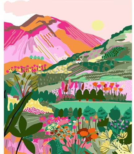 YALKIN Malen Nach Zahlen Erwachsene, Paint by Numbers Malen Nach Zahlen, DIY Landschaft mit Pinseln und Acrylfarben Handgemalt Ölgemälde Leinwand für Home Decor, Ohne Rahmen (40x50cm)