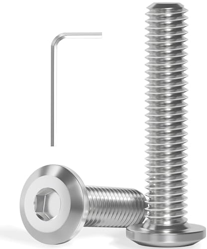 30 Stück M8x40 Schrauben, Flachkopfschrauben, Edelstahl A2 V2A, Innensechskant, Vollgewinde, mit Innensechskantschlussel