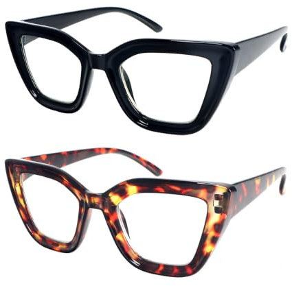 MMOWW Gafas de Lectura Mujer Anti Luz Azul, Moda Ojos de Gato Gafas | Lente Clara, Visión Clara