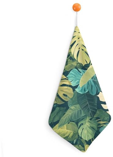 QUEWIQR Handtücher Tropische Monstera-Blätter Hängende Handtücher Trocknendes Geschirrtuch Für Bad Und Küche 1PCS
