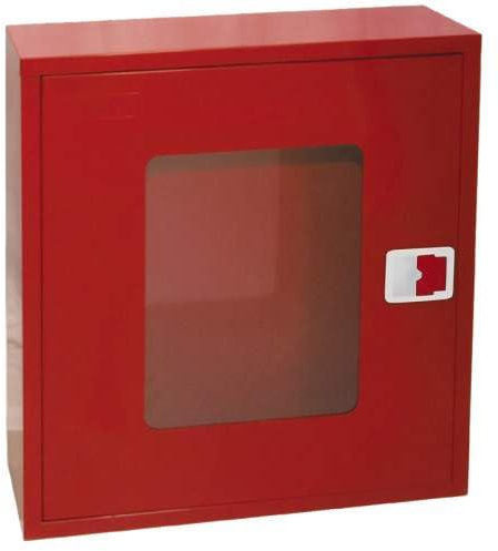 MBS FIRE Armadietto antincendio con finestra in plastica trasparente, 70 x 63 x 18 cm