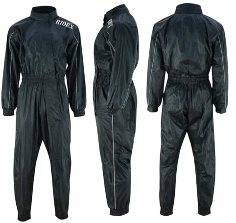 RIDEX Full Body Waterproof Rain Suit Taffeta PU Coated Lightweight Windproof One Piece Overall Water Resistance Waterproof Suit Rainwear For Men And Women (L)