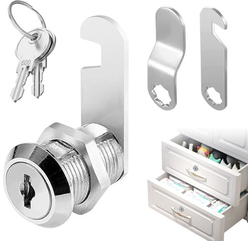 20mm Cam Lock, Security Mailbox Lock for Letter Post Box, Cabinet Drawer Cam Locks, Cupboard Locks with Key for Furniture Fasteners Post Box Replacement