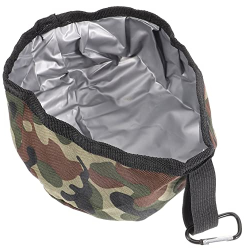 SEWOART Faltbare Hundeschüssel Aus Oxford Große Haustiernahrungsschale Camouflage Für Unterwegs Zusammenklappbar Für Camping