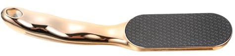 Lima Exfoliante de Mano para Pies Dorada Compacta de Pedicura | Abs y Acero Inoxidable, Elimina Piel Muerta, Uso en Salón o Casa, Pensada para Mujeres y Personas Mayores