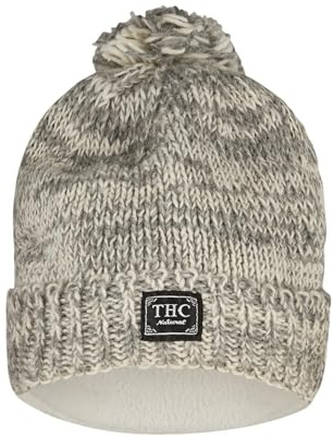 THC Schafwoll Pudelmütze 812 beige | Schafwolle | Strickmütze | Pudelmütze | Woll-Mütze | Schafwollmütze | Wintermütze