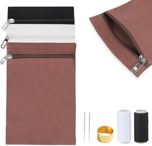 Seitentasche zum Einnähen mit Reißverschluss, versteckte Brieftasche, Reisetasche, Drainage-Tasche mit DREI Farben und Zwei Stück Nadel und Faden für Mastektomie, Hemd, Pufferjacke, Bademäntel