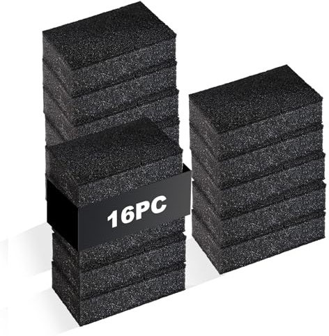 Spülschwamm Schwarz,16 Stück, Schwamm Küchenschwamm, Putzschwamm, Geschirrschwamm, Für Töpfe, Pfannen & Geschirr, Weiche Seite & Scheuerseite