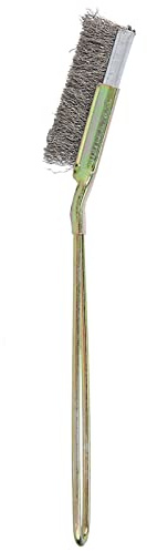Cepillo de acero para bonsái, cepillo suave para rayar, cabeza curvada y recta, herramientas opcionales para dar forma a bonsái, herramienta de limpieza de jardín para entusiastas (Cabeza recta)
