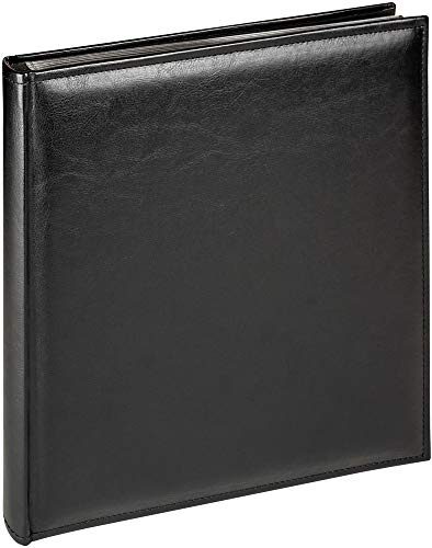 walther design Fotoalbum schwarz 28 x 30,5 cm Kunstleder mit umlaufende Steppnaht, Deluxe FA-386-B