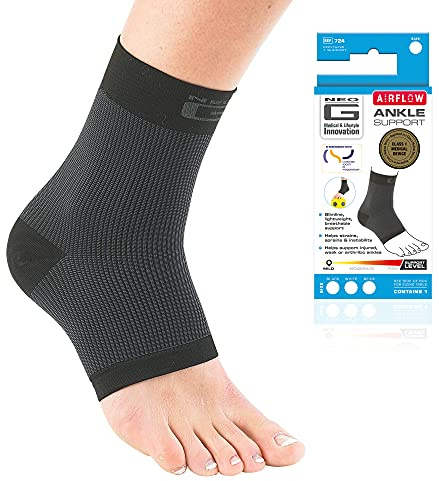 Neo-G Ankle Support Running, Sports, Daily Wear - Ankle Brace, Achilles Tendonitis Support, Sprained Ankle Supports for Weak Ankles and Joint Pain - Ankle Compression - Airflow - XL - Black