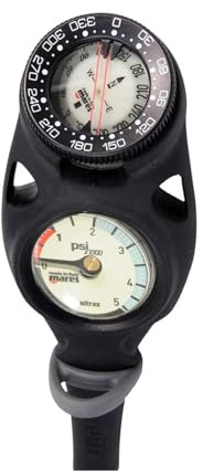 MARES Mission 2C Analog Console with Diving Pressure Gauge and Diving Compass