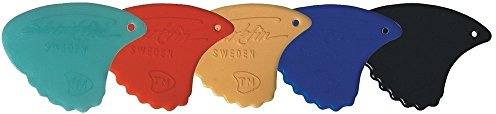 Sharkfin Plektren Nylon - 0,35 mm x-Soft - Grün – 12er Set – Gezacktes Sharkfin Design – Extra flexibel für sanftes Strumming