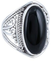 mantraroma Silberring Damen 925 Sterling Silber – ovaler Edelstein Ring, Vintage Statement Ring Schmuck, elegantes Geschenk für Frauen