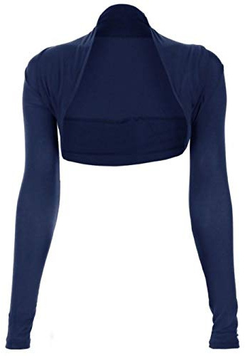 krautwear dam bolero långärmad viskos stola bolerojacka bröllop festlig enfärgad svart grå rosa marinblå, marinblå, one size