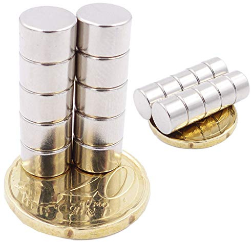 Brudazon | 25 Scheiben-Magnete 8x5mm | N52 Güteklasse - Neodym-Magnete | Ideal für Modellbau, Foto, Whiteboard, Werkstatt, Kühlschrank | Magnetscheibe