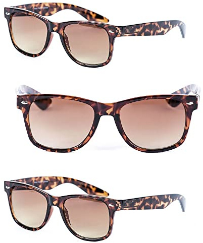Mass Vision 3 paia di occhiali da sole da lettura unisex – Full Frame Sun Readers (non bifocali)