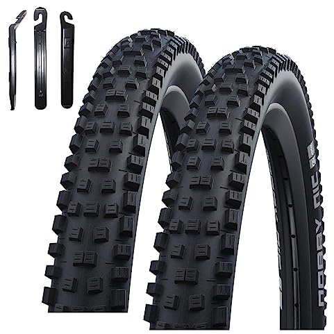 2 x Faltreifen Schwalbe Nobby NIC ADDIX in Schwarz Fahrrad Reifen 57-622 (29 x 2.25) inkl. 3 Reifenheber