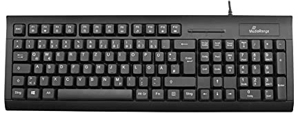 MediaRange Clavier filaire avec carte à puce Terminal QWERTZ Noir