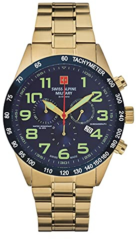 Swiss Alpine Military Herrenuhr Chronograph Analog Quarz 7047.9 Edelstahl