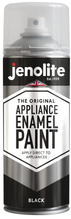 JENOLITE Appliance Enamel Paint | BLACK | 400ml | Black Spray Paint | Refresh & Restore Appliances | Ideal Touch-Up Paint For Fridges, Freezers, Washing Machines, Radiators