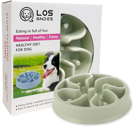 LOS ANDES Slow Feeder Dog Bowl, Anti Gulp Dog Food Bowl, Healthy Slow Eating Dog Bowl to Reduce Choking and Overeating, Stop Feeding Bowl for Small Medium Dogs
