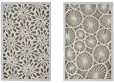 A and B Home 82897 31.5 H Rectangular-Shaped White Paper/Glass Shadow Box Decor (Set of 2) Wall Art