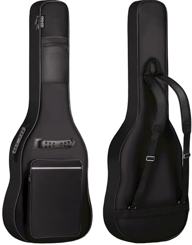 GIGKOUKI Electric Guitar Bag Gig Bag 0.35in Thick Padding Padded Waterproof Backpack Soft Electric Guitar Case Black