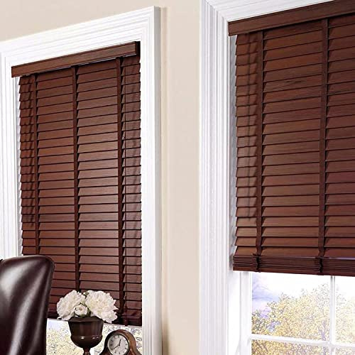 RVUEM HöLzerne Jalousien, Fenster Sichtschutz Jalousien FüR Windows, Jalousien Aus Holz, Verdunkelungsrollos, TüRjalousien, LäRmminderung, Verstellbare Lamellen FüR Innen,A,100x220cm/39.5 * 87in