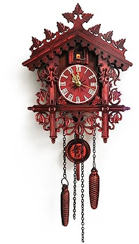 WYJRO Pendule Murale Coucou,Horloge Coucou,Horloge Murale,Pendule Coucou Chalet Moderne Pendule Coucou Véritable Décoration Salon Chambre des Vintage Horloge Coucou