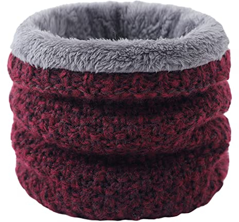 XIUH Schlauchschal Rundschal Halstücher Loopschal einfarbig Winter Halsschlauch Herren Damen Warmer und weicher Schlauchschal Strickschal mit Wolle Gestrickter Schlauchschal