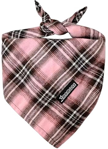 Verstellbares Hundehalstuch, weich, waschbar, Baumwolle, Dreieck-Lätzchen, Halstuch für kleine, mittelgroße und große Hunde und Katzen (Rosa, Größe S)