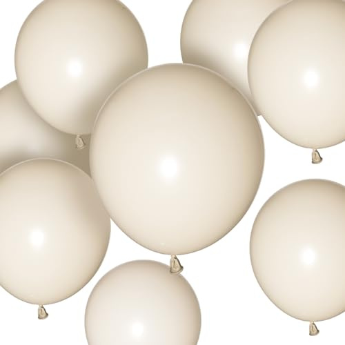 Sand White Balloons 50 Pcs 12 Inch White Sand Balloon Matte Latex Balloons for White Theme Birthday Party Wedding Baby Shower Decorations