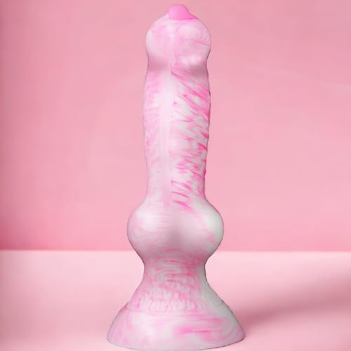 7Beginner Dog Knot Small Dildo,Realistic Silicone Animal Dildo With Strong Suction Cup, Fantasy Monster Colorful Creature Thin Pink Dildos, Wolf Penis Anal Plug Sex Toy For Women Men Couple Play Game