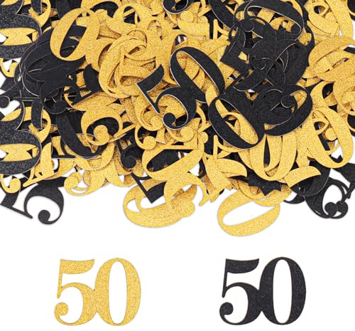 GoldRock Konfetti Groß 50 Geburtstag Deko Gold,100 Stk Tischdeko Deko 50. Geburtstag Mann Frau,Streudeko 50. Geburtstage,50 Geburtstage Mann Deko,Streudeko zum 50 Jubiläum,Goldene Hochzeit Deko
