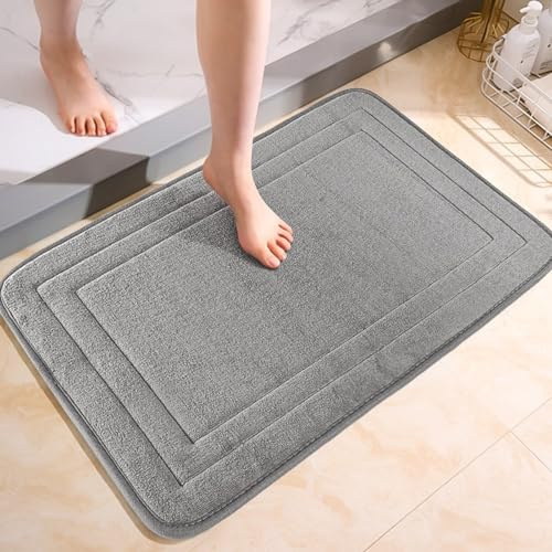 ChAusa Lavabile in Lavatrice Tappeto Bagno 40 X 60 cm, Super Morbido Tappeto Doccia, Tappetino Memory Foam Bagn Lavabile, per Tappetino Antiscivol Extra Assorbente Cucina (HUI)