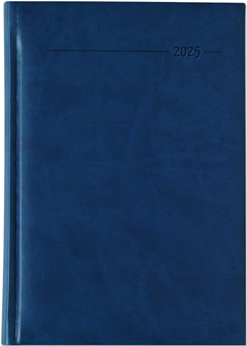 Buchkalender Tucson blau 2025 - Büro-Kalender A5 - Cheftimer - 1 Tag 1 Seite - 352 Seiten - Tucson-Einband - Termin-Planer - Zettler