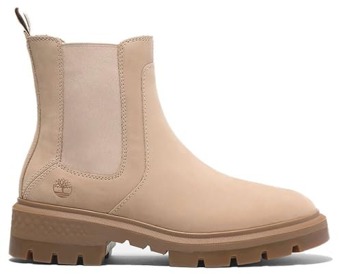 Timberland Stivaletti da donna eleganti Cortina Valley Chelsea TB0A2DEEEN7 Beige, Beige chiaro Nubuck, 40 EU