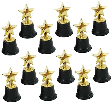 Yardwe 12stücke Multifunktions Sporttrophäen Preis Sternförmige Trophäen Kinderbedarf Kompakte Kleine Plastikpreistrophäen Für Kindersporttrophäen
