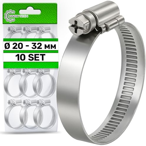 10 Pièces Collier de Serrage Métallique Ø 20-32 mm - ONIX TECH