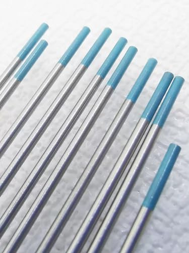Kwweeoo: Elettrodo di tungsteno WR, 2% Terre Rare Miste, Turchese, Confezione da 10 pezzi, elettrodo di tungsteno per saldatura TIG, diametro 2.4 mm(0.24 cm), lunghezza 175 mm(17.5 cm)